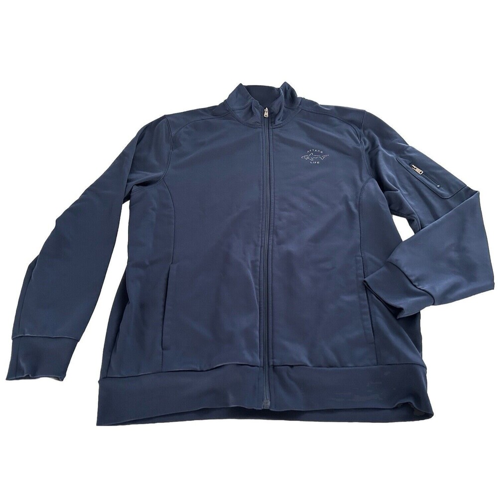 Men's Large Navy Blue Greg Norman Full Zip ATTACK LIFE branded Jacket - Golf
